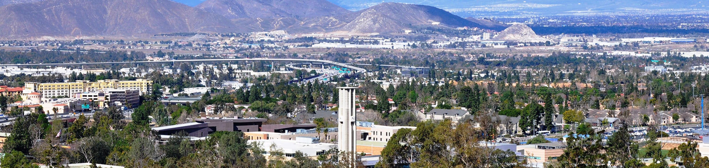 Scenic view of UCR campus and Box Springs mountains